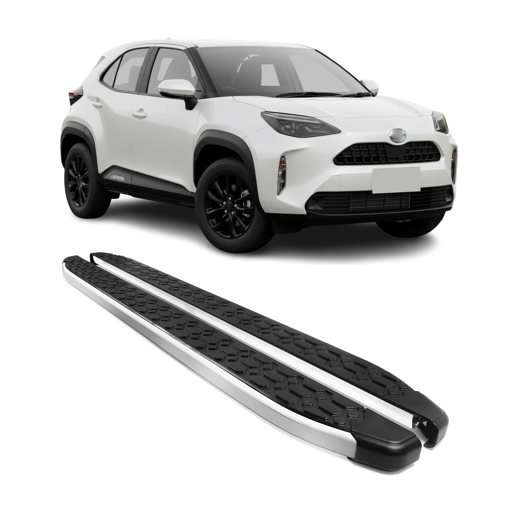 Trittbretter Seitenschweller Schweller für Toyota Yaris Cross 2021-26 Schwarz 2x