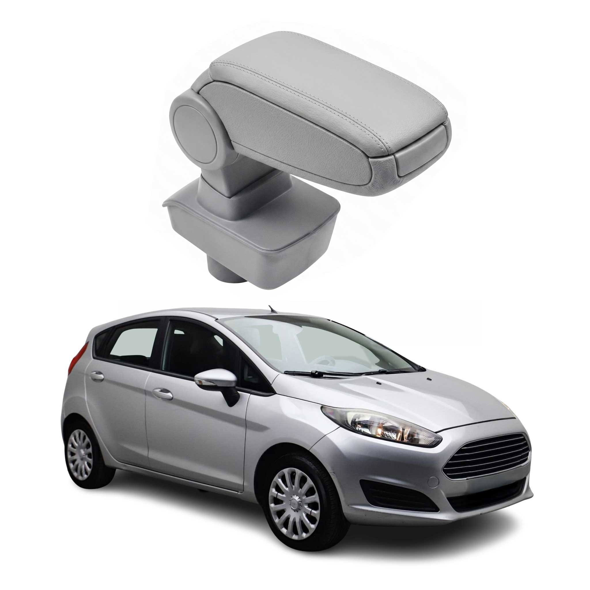 Mittelarmlehne Armlehne Mittelkonsole für Ford Fiesta 6 2008-2017 PU-Leder Grau