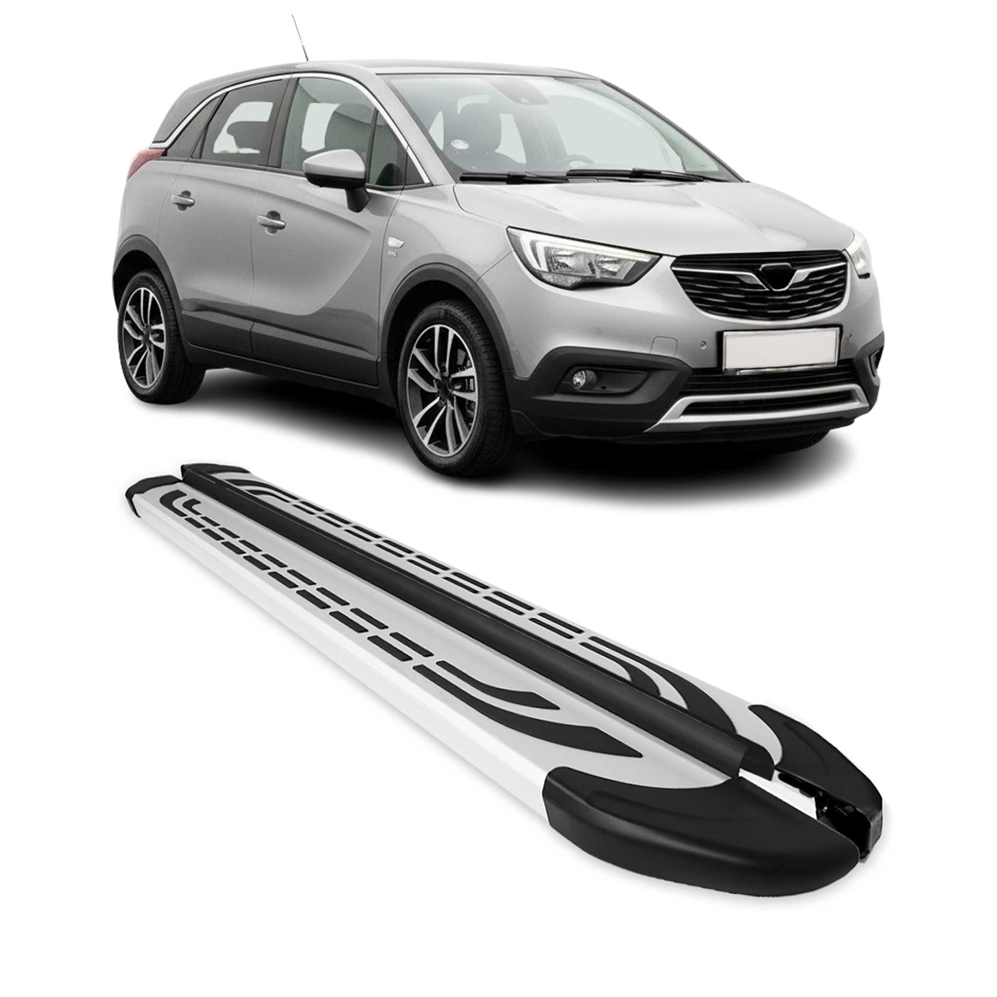 Trittbretter Seitenschweller Seitenbretter für Opel Crossland X 2017-2024 Alu