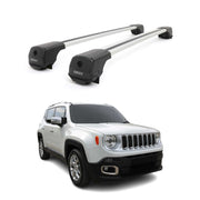 Dachträger Grundträger für Jeep Renegade 2015-2025 Aluminium 75kg Grau 2tlg