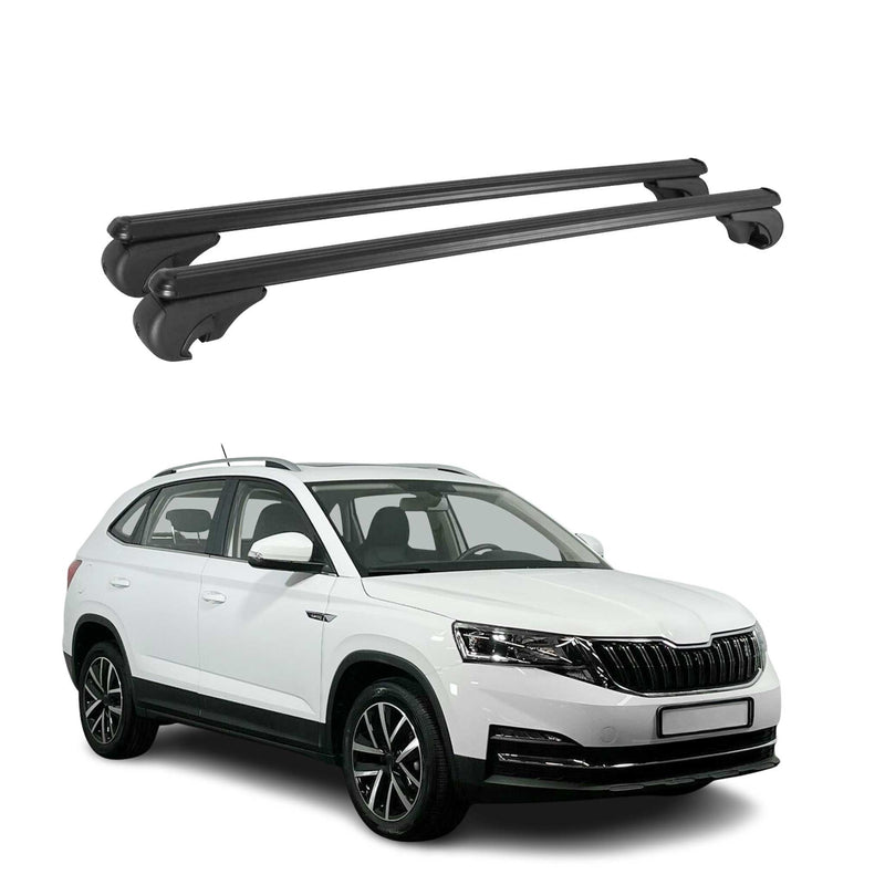 Dachträger Grundtäger für Skoda Kamiq 2019-2025 75kg Aluminium Schwarz 2 tlg