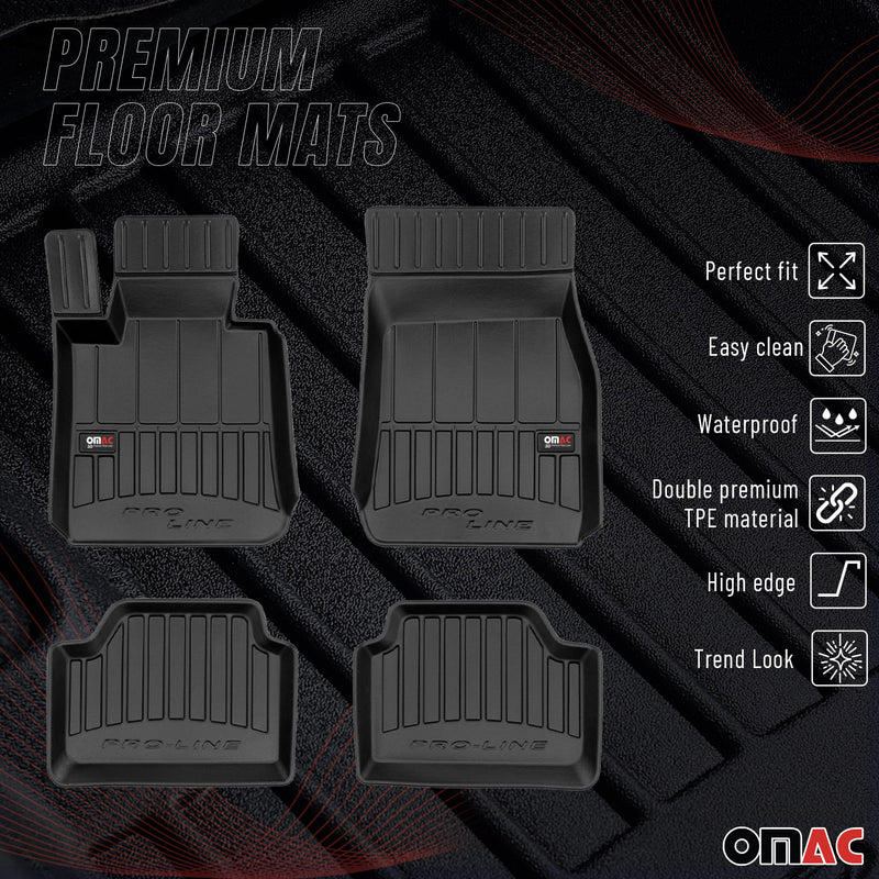 OMAC Gummi Fußmatten für BMW 1er F20 2011-2019 Premium 3D Automatten Schwarz 4x