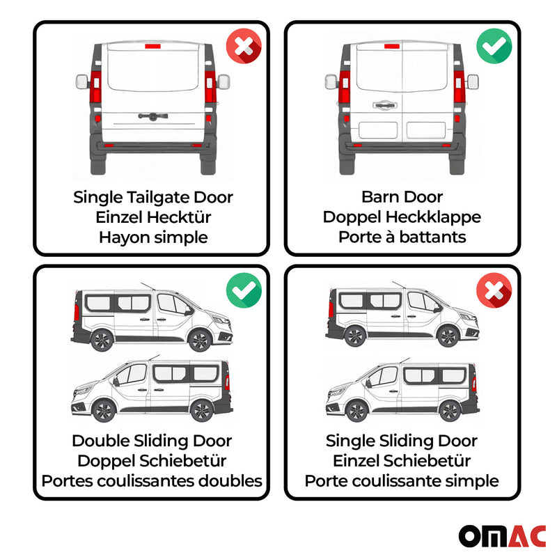 Gardinen Sonnenschutz für VW Transporter 2003-2015 Kurzer Doppelhecktür 6x