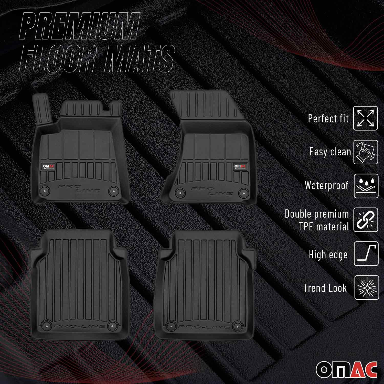 OMAC Gummi Fußmatten für Audi A8 D4 Lang version 2009-2017 Premium Gummi 4 tlg