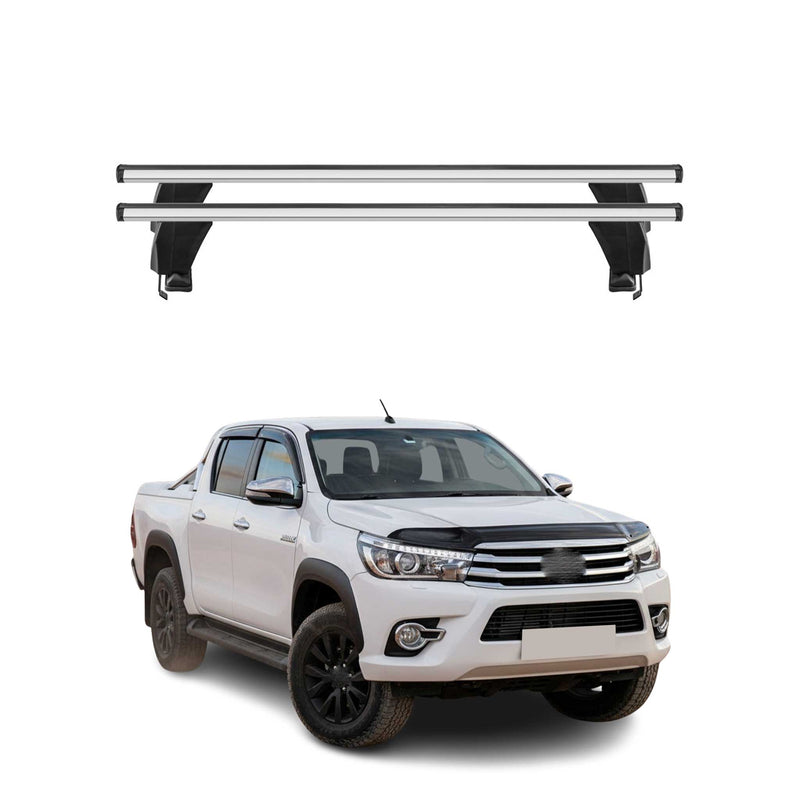 Menabo Dachträger Grundtäger für Toyota Hilux 2010-2015 50kg Alu Silber 2 tlg