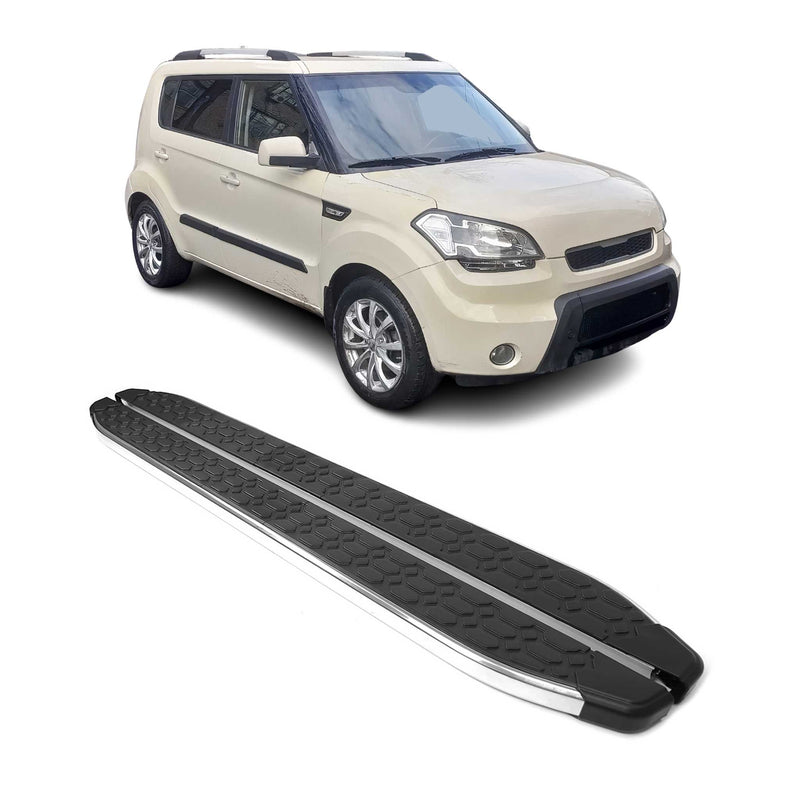 Trittbretter Seitenschweller für Kia Soul 2008-2014 Edelstahl Schwarz Silber
