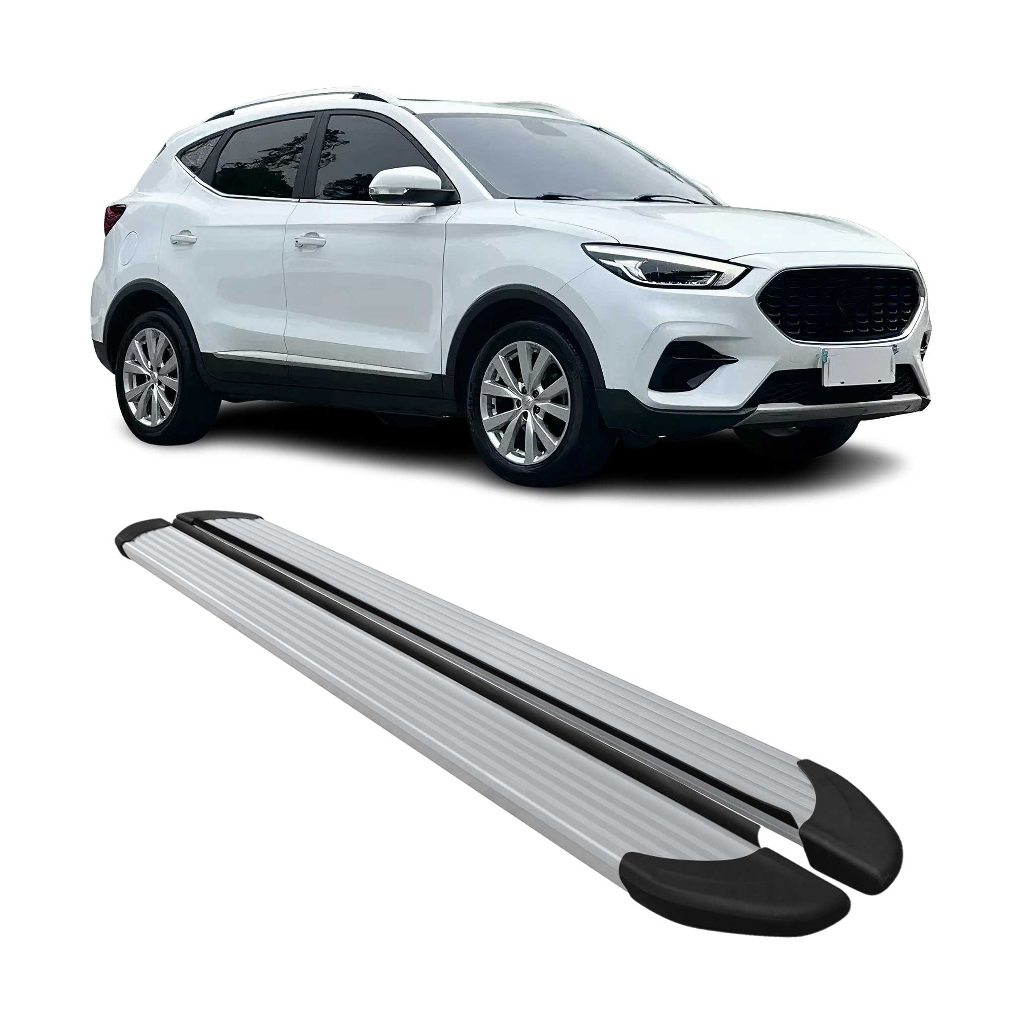 Trittbretter Seitenschweller für MG ZS 2017-2026 Aluminium Silber 2 tlg