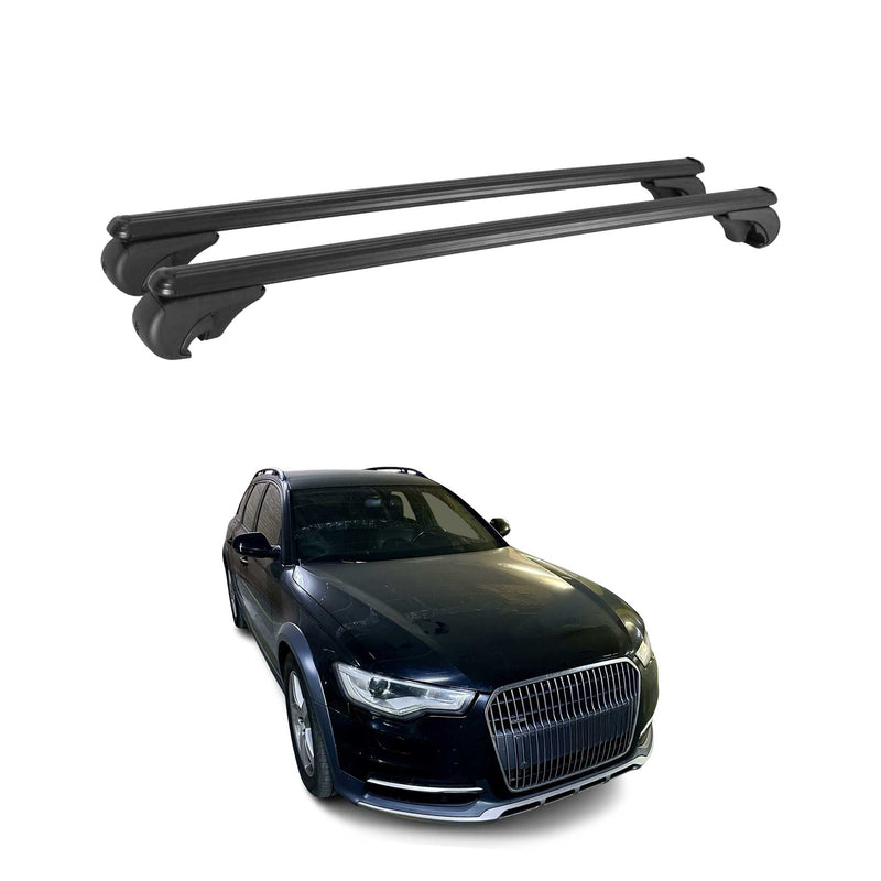 Dachträger Grundtäger für Audi A6 C7 Allroad 2012-2018 75kg Alu Schwarz 2 tlg