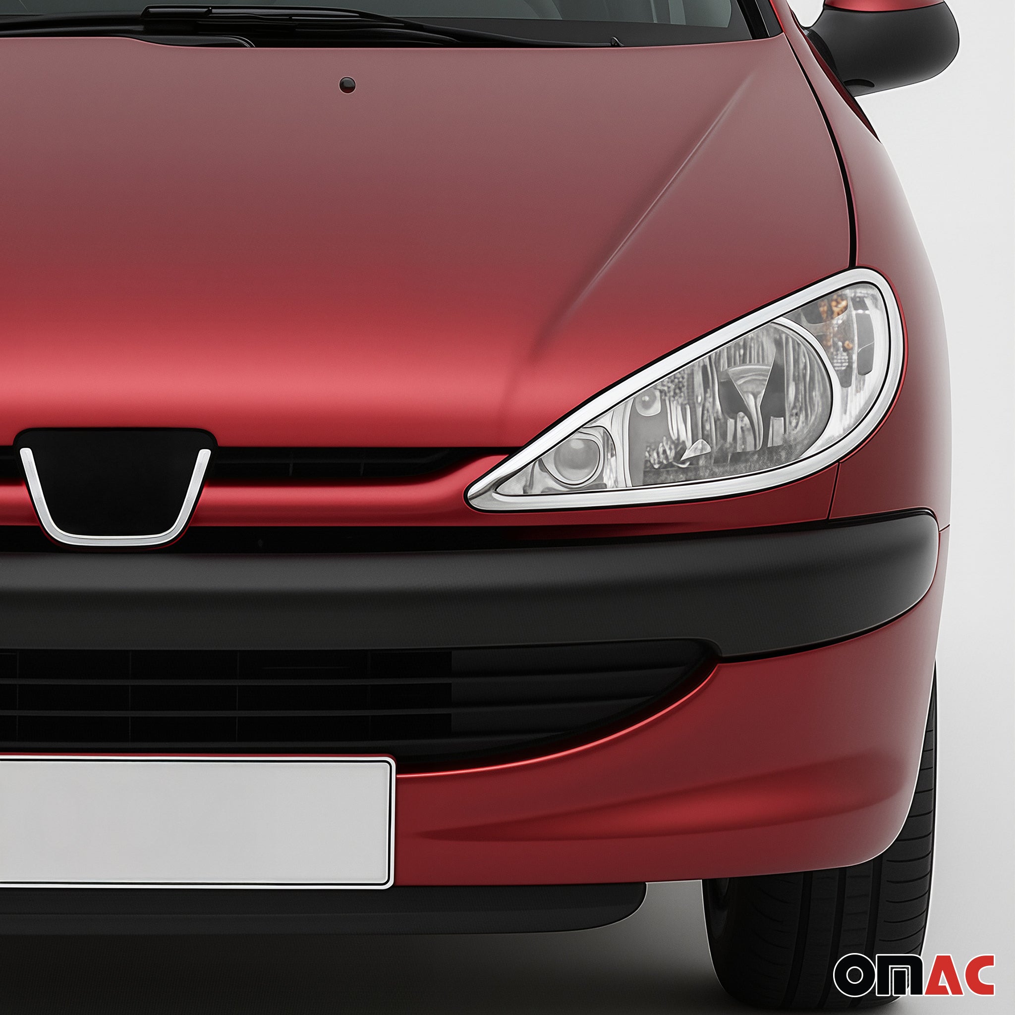 Scheinwerfer Leisten Scheinwerferblende für Peugeot 206 1998-2010 Chrom ABS 2tlg