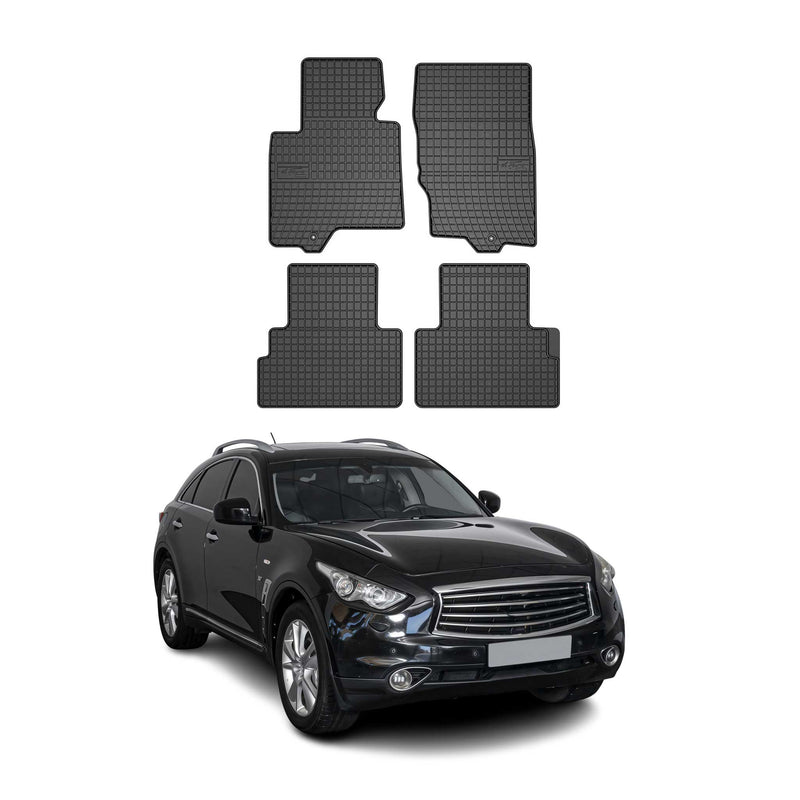 OMAC Gummi Fußmatten für Infiniti QX70 2008-2018 Automatten Gummi Schwarz 4tlg