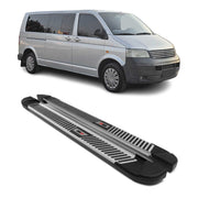 Trittbretter Seitenbretter für VW Transporter T5 2003-2015 L2 Langer Alu Schwarz