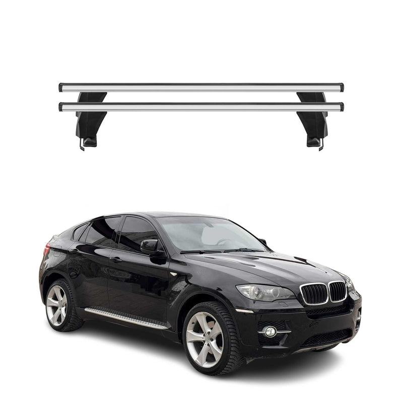 Menabo Dachträger Grundtäger für BMW X6 E71 E72 2007-2014 50kg Alu Silber 2 tlg
