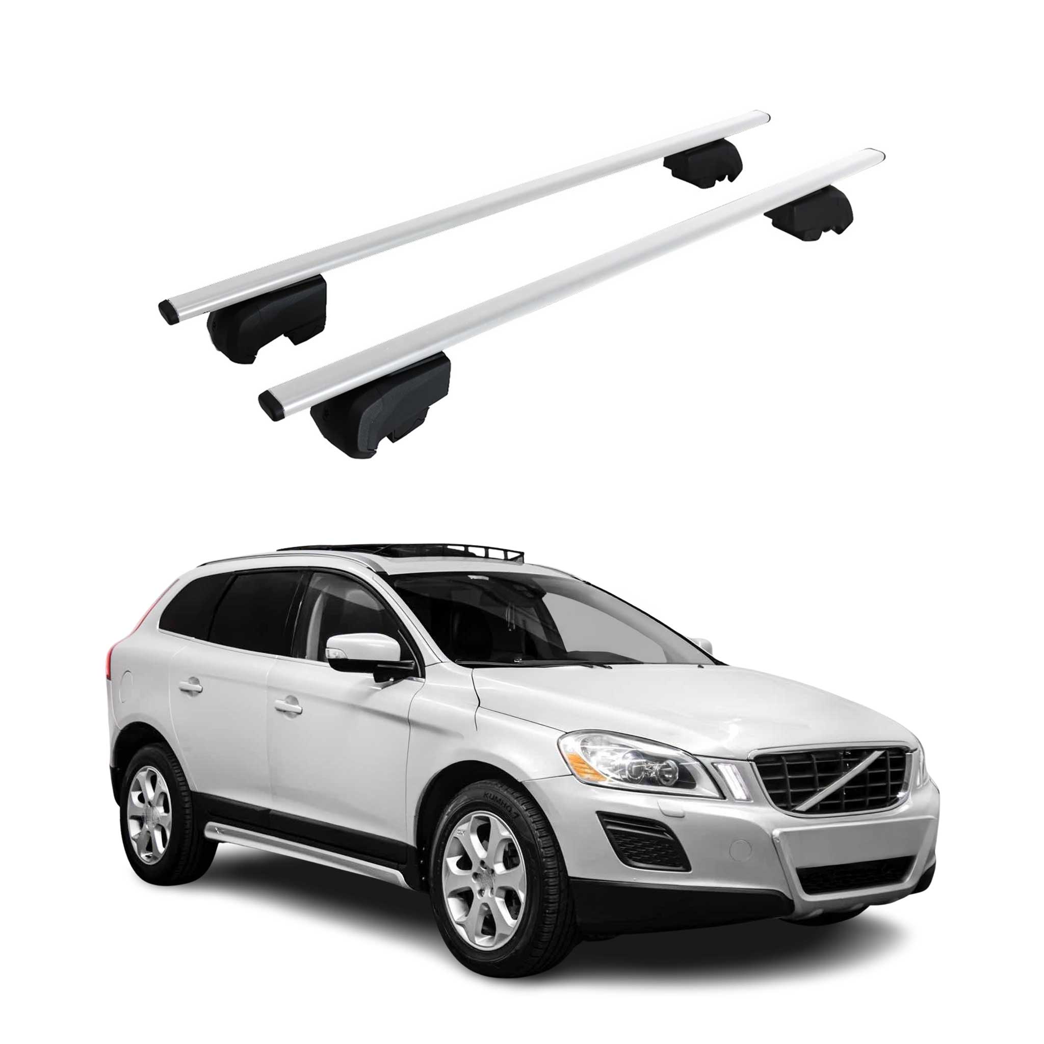 Dachträger für Volvo XC60 2009-2017 Grundträger Metall Silber ABE 2x