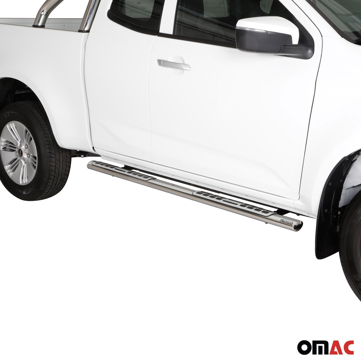Stahl Seitenschweller Schwellerrohre für Isuzu D-Max Space Cab 2019-2026 Grau