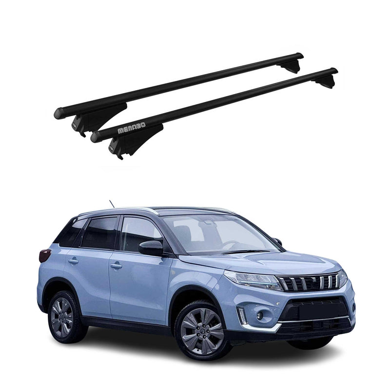 Menabo Dachträger für Suzuki Vitara mk4 2015-2019 Pre-FL 75kg Alu Schwarz 2x