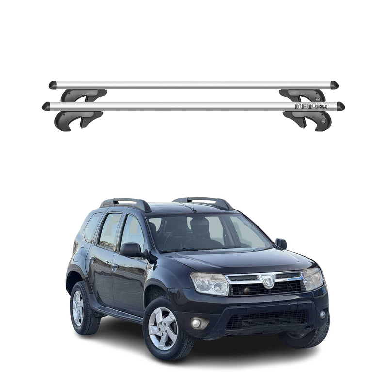 Menabo Dachträger für Dacia Duster mk1 2008-2013 90kg Alu Silber 2x