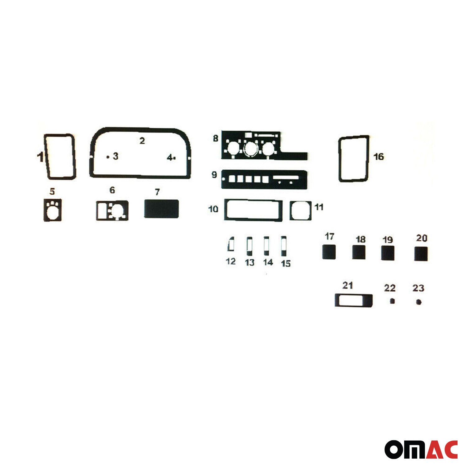 Innenraum Dekor Cockpit für Citroen Jumper 1994-2002 Piano Schwarz Optik 23tlg