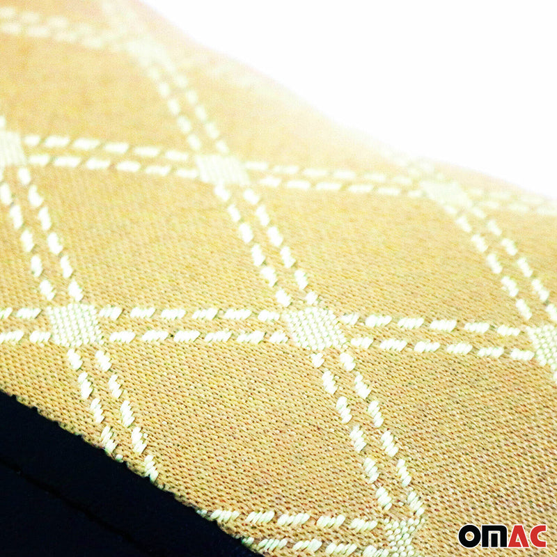 KFZ Auto Kopfstütze Sitzkissen Nackenstütze Textil & Leder Beige Schwarz 8x30 cm
