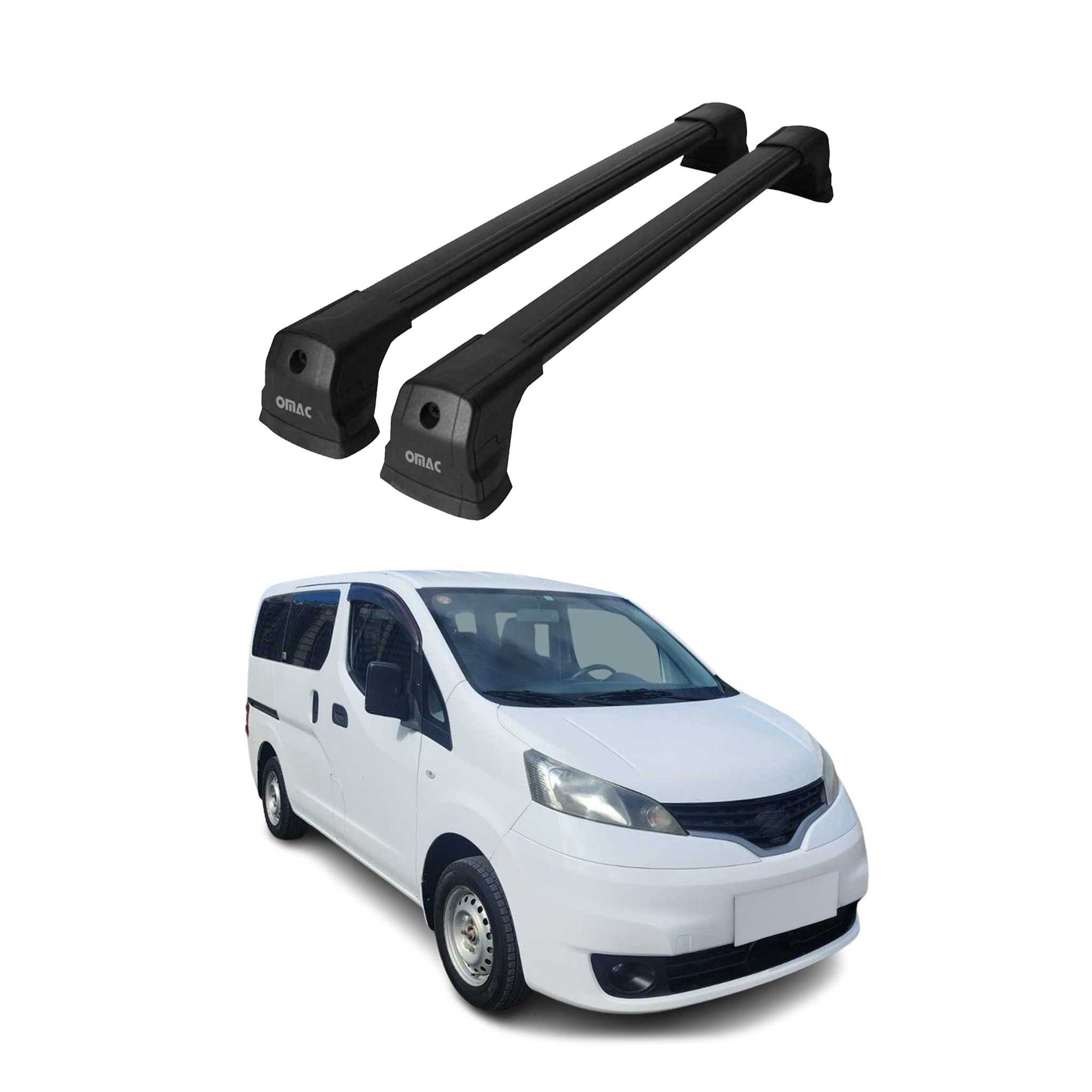 Dachträger Gepäckträger für Nissan NV200 2009-2020 Grundträger Aluminium Schwarz