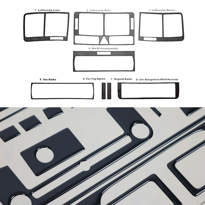 Innenraum Dekor Cockpit für Audi A2 8Z0 2000-2005 Piano Schwarz Optik 8tlg