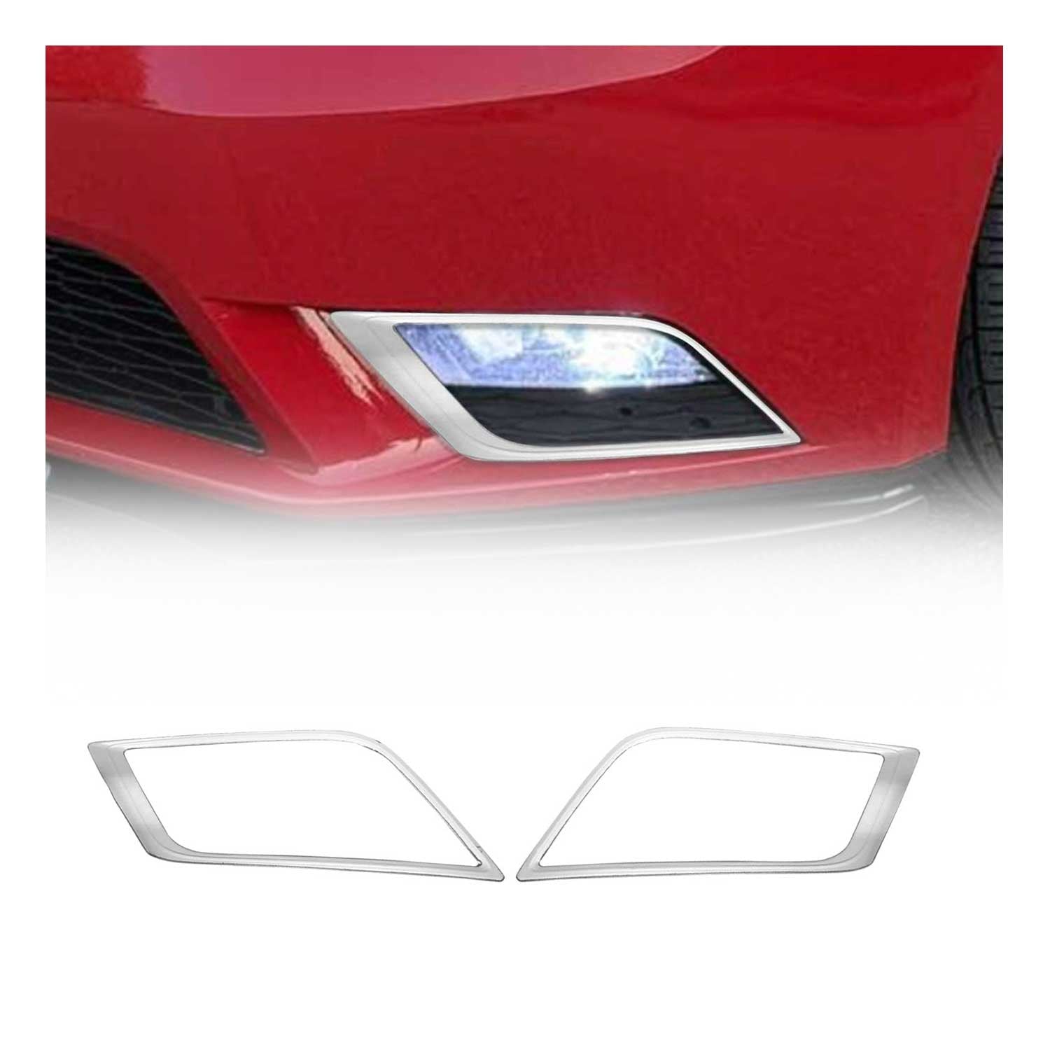 Nebelscheinwerfer Rahmen Umrandung für Seat Leon 2012-2020 Edelstahl Chrom 2tlg