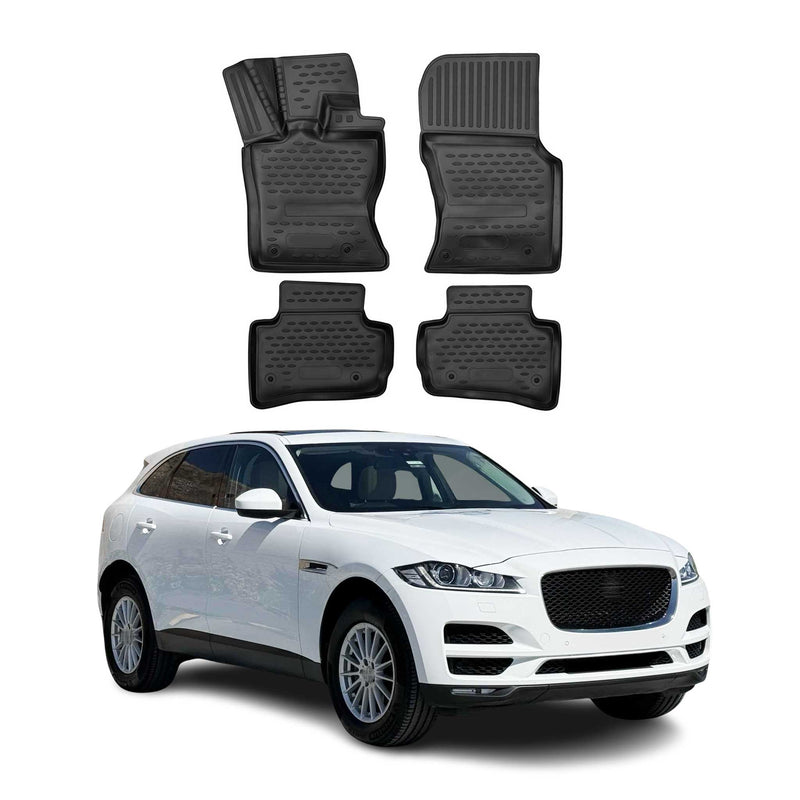 OMAC Gummimatten Fußmatten für Jaguar F-Pace 2015-2025 TPE Automatten Schwarz 4x