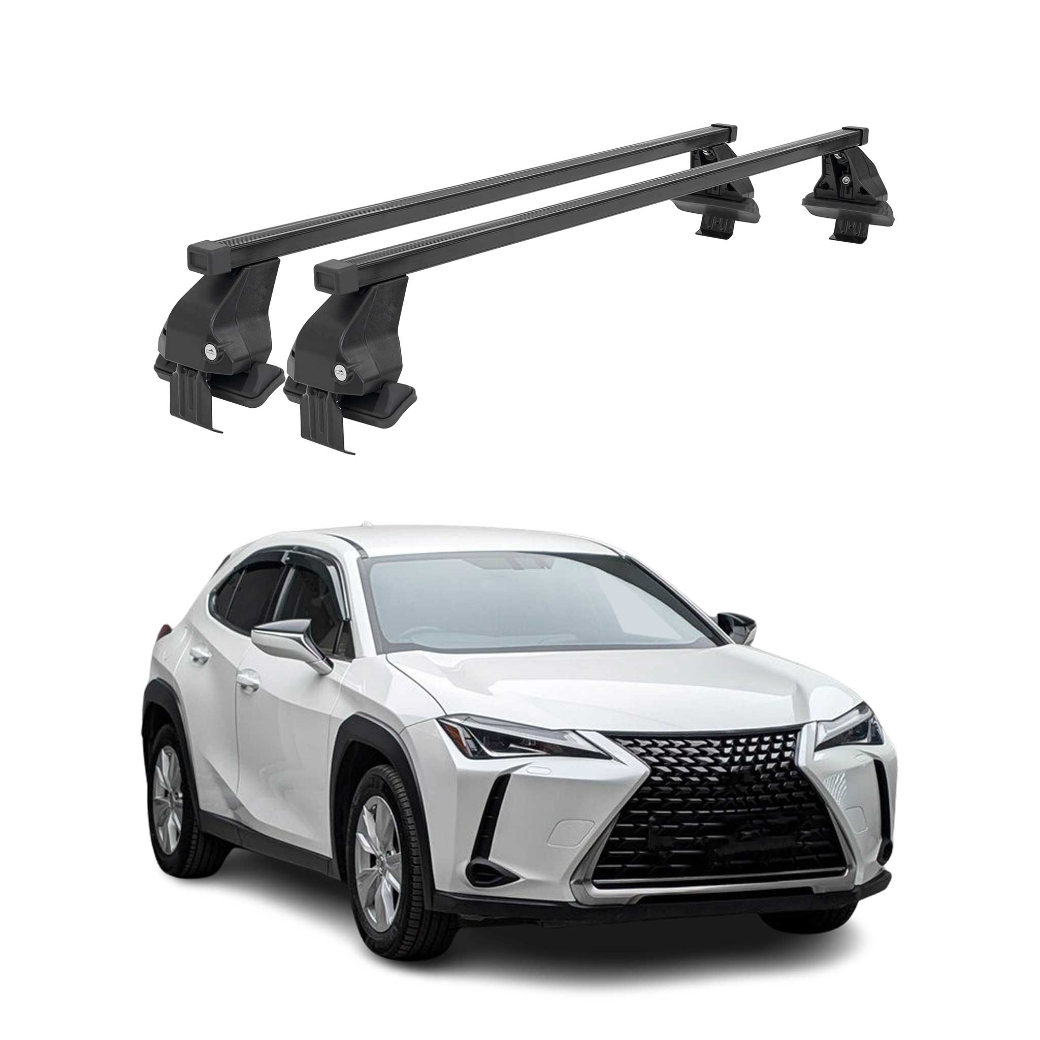 Menabo Dachträger Grundtäger für Lexus UX 2019-2026 50kg Stahl Schwarz 2 tlg
