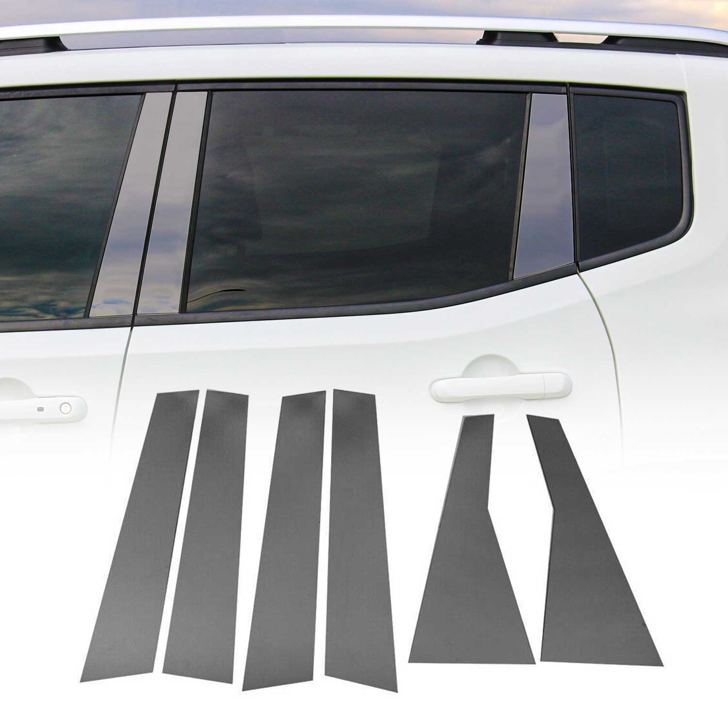 B-Säule Türsäulen Verkleidung für Honda CR-V 2017-2022 Edelstahl Dunkel 6tlg