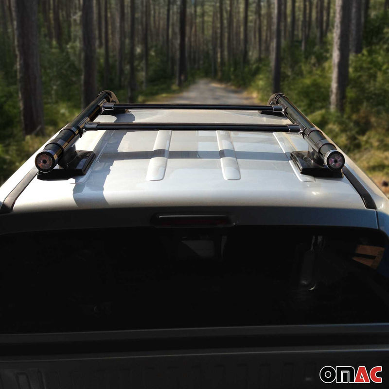 Dachreling Dachträger Satz für Ford Ranger Double Cab 2 2007-2012 Alu Schwarz 4x