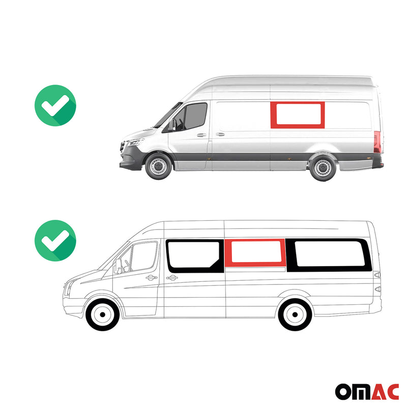 Seitenfenster für Mercedes Sprinter W906 2006-2018 Fenster Links Mittel L3 L4