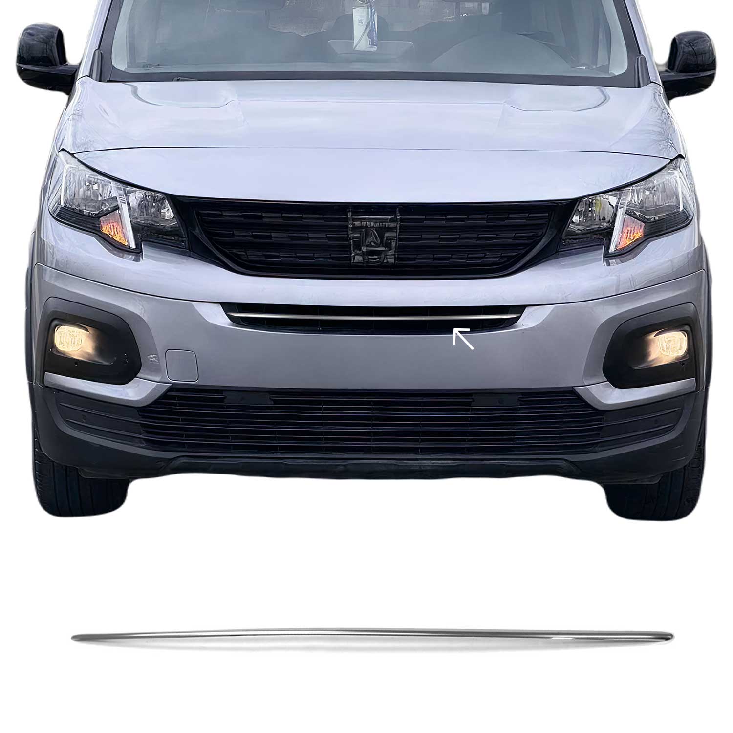 Kühlergrill Leisten Grillleisten für Peugeot Rifter 2018-2026 Edelstahl Chrom