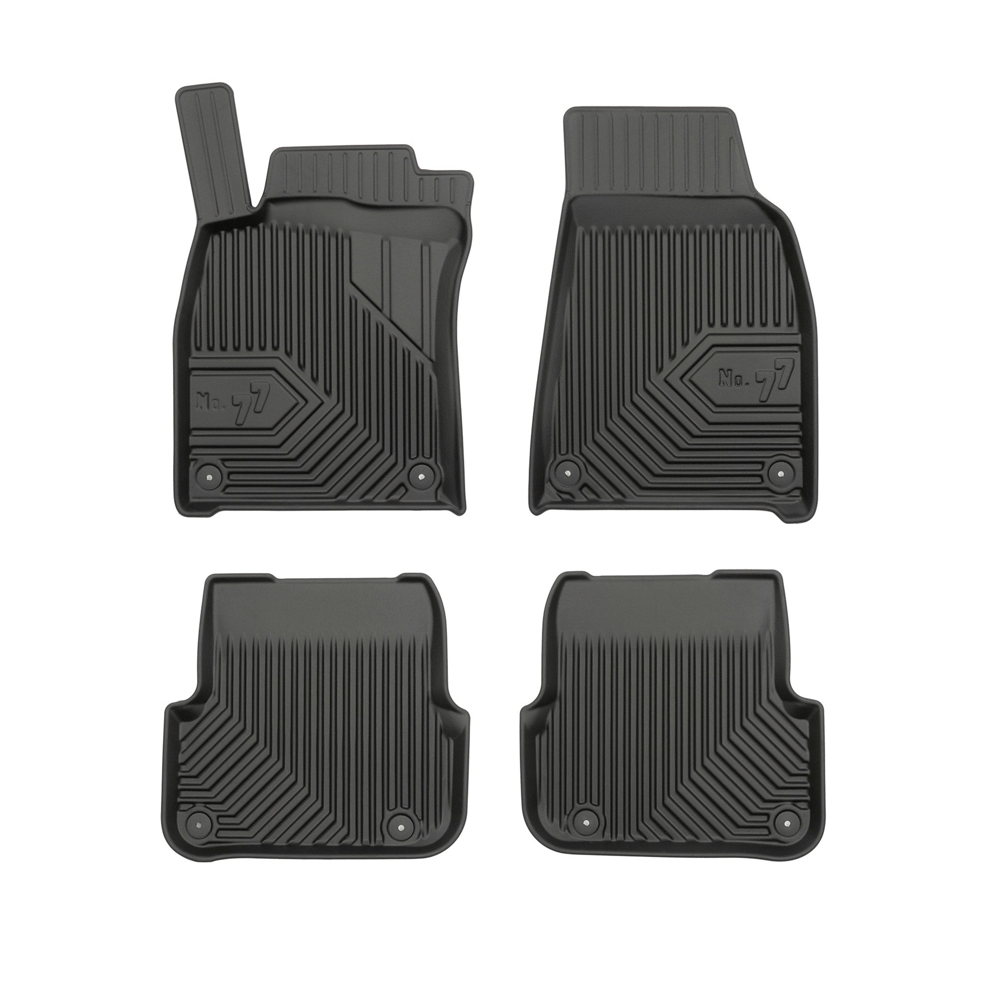 Fußmatten Gummimatten No.77 für Audi A6 C6 2006-2011 FL TPE Gummi Schwarz 4 tlg