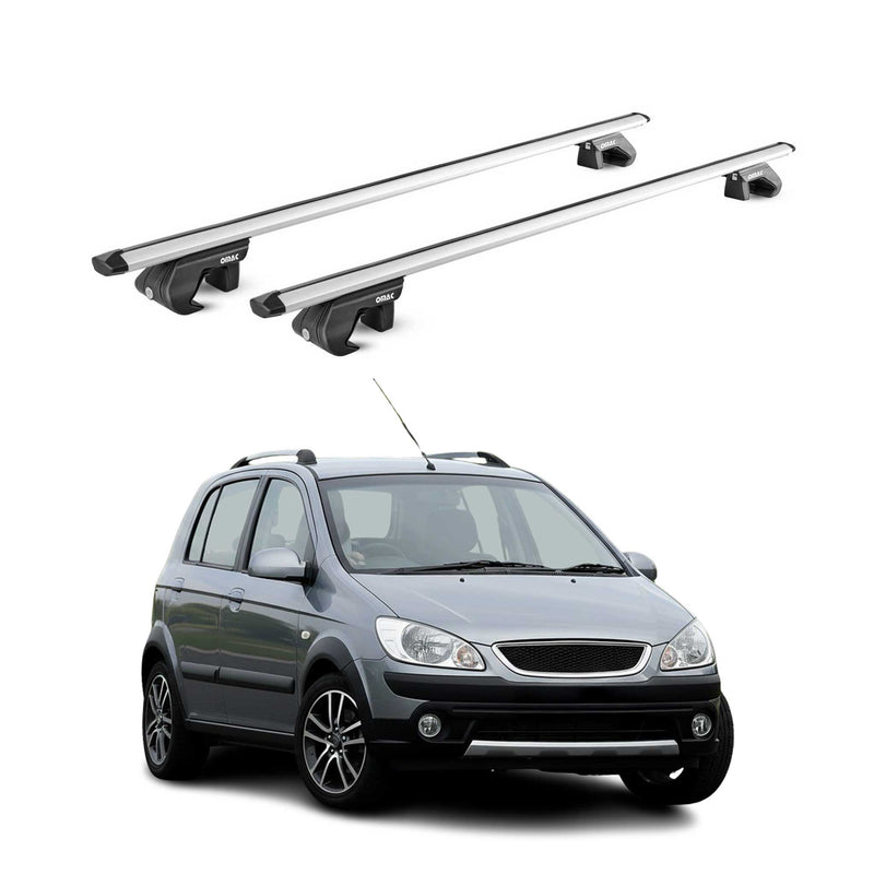 Dachträger Grundtäger für Hyundai Getz Cross 2006-2011 90kg Alu Silber 2 tlg ABE