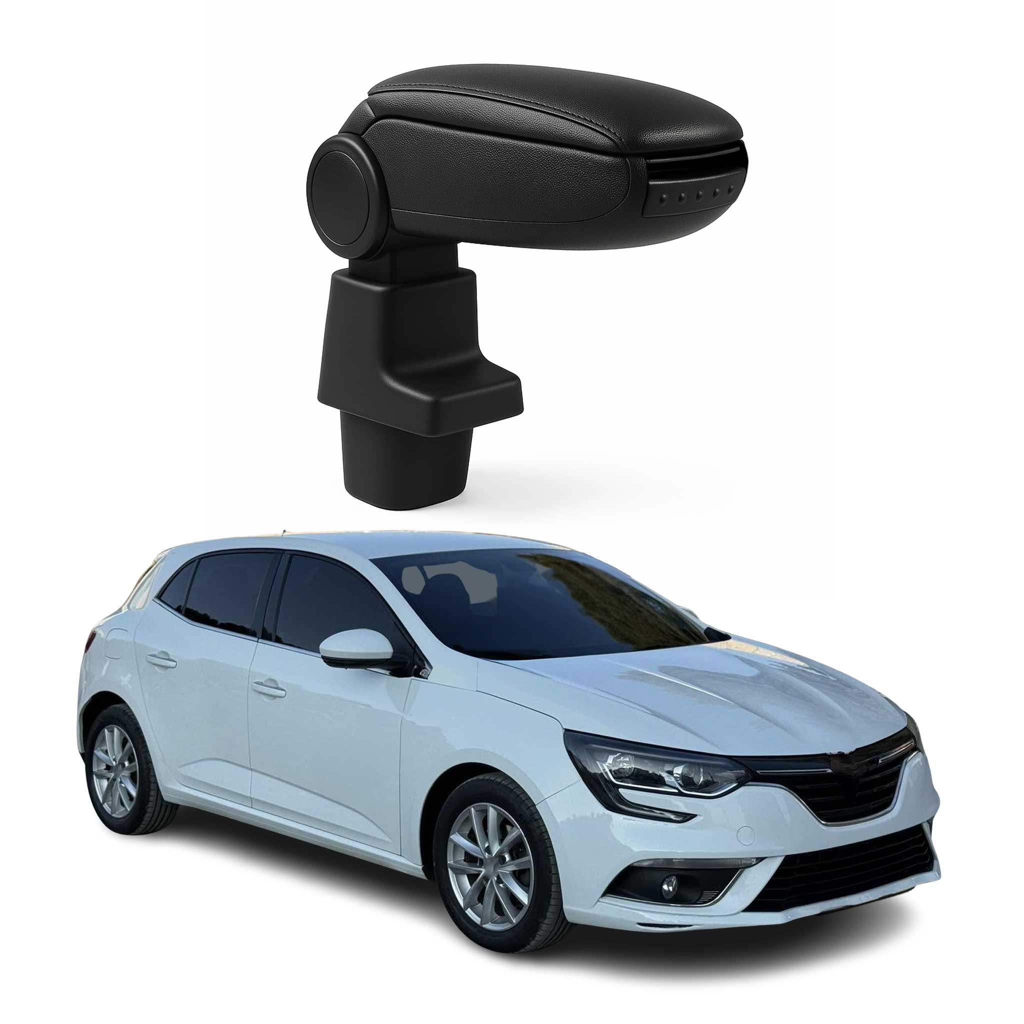 Mittelarmlehne Armlehne für Renault Megane 2015-2020 PU-Leder ABS Schwarz