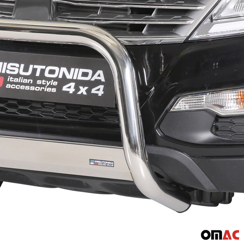 Frontbügel Frontschutzbügel für Ssangyong Rexton W 2013-2017 ø63mm Stahl Silber