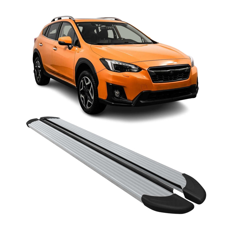 Seitenschweller Trittbretter Schweller für Subaru XV 2012-2018 Aluminium Silber
