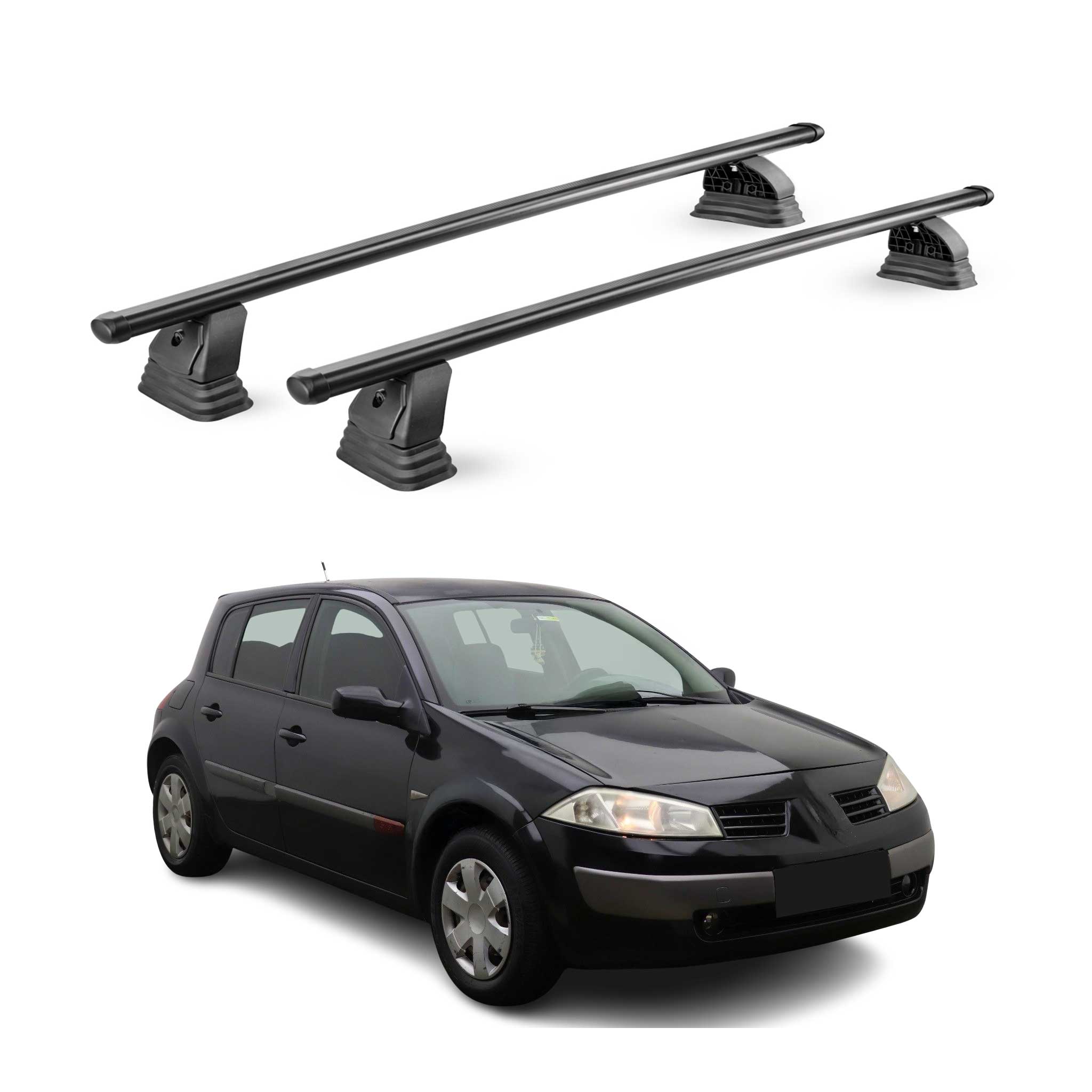 Stahl Dachträger für Renault Megane II Schrägheck Kombi 2003-2008 TÜV 2x Schwarz