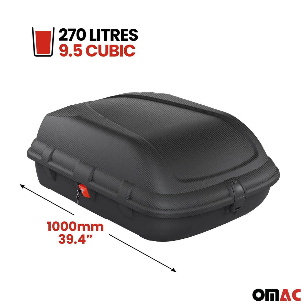 Carbonlook Dachbox 270L + Dachträger Dacia Sandero I 2008-2012 Schwarz