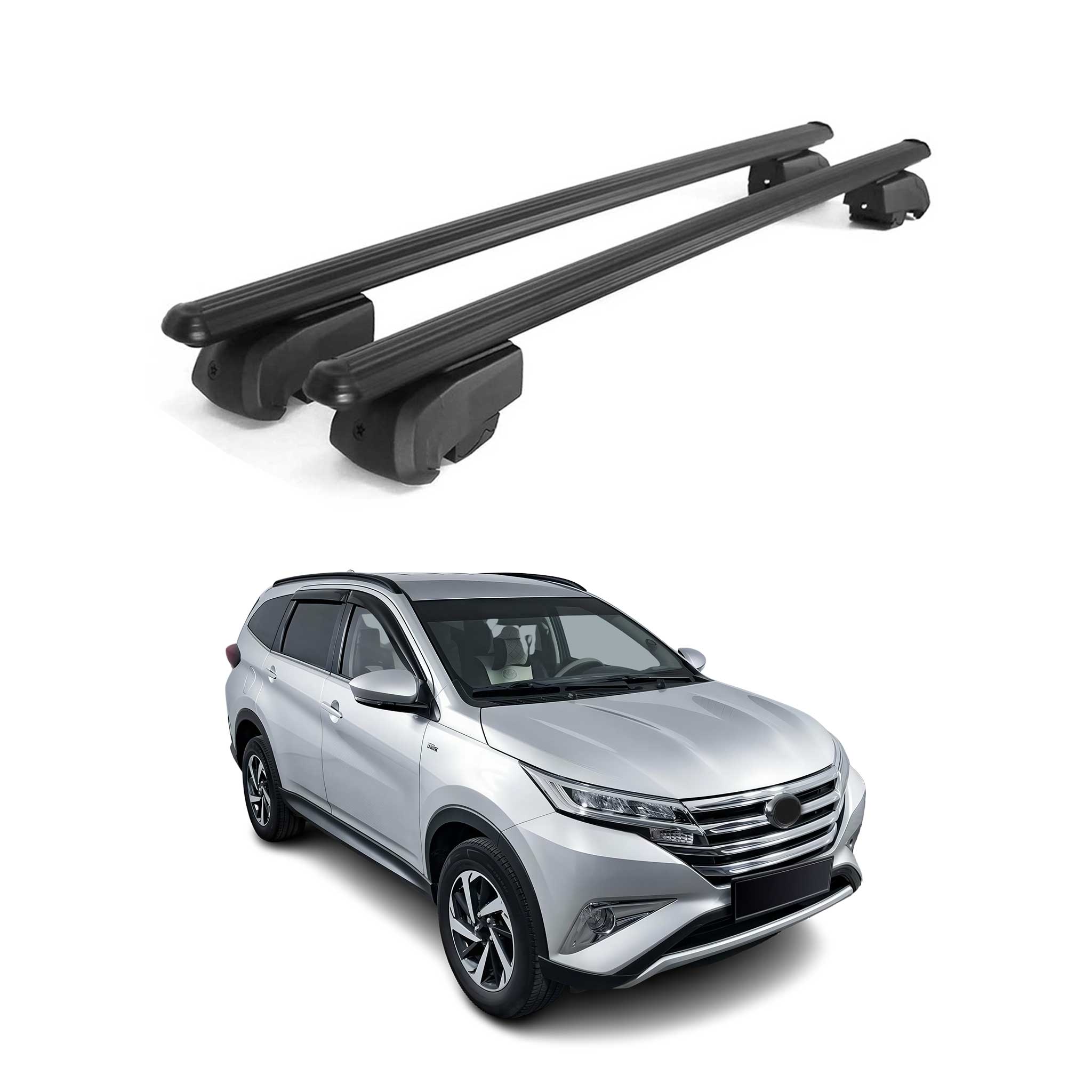 Dachträger Grundtäger für Toyota Rush 2018-2026 75kg Aluminium Schwarz 2 tlg
