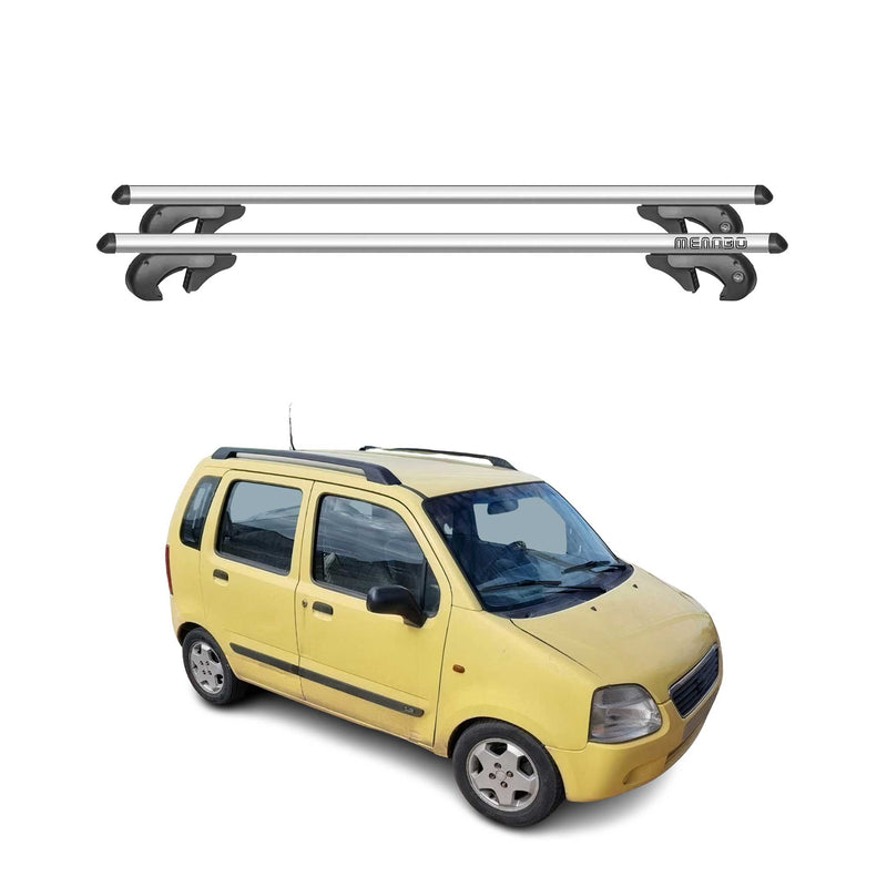 Menabo Dachträger Grundtäger für Suzuki Wagon R+ 1997-2008 90kg Alu Silber 2 tlg
