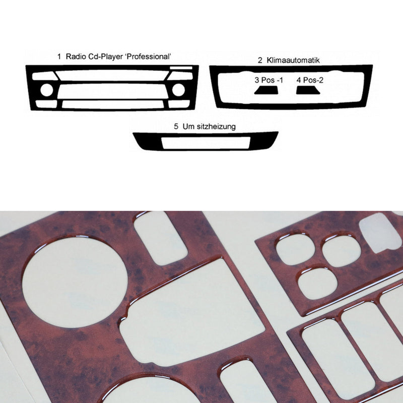 Innenraum Dekor Cockpit für BMW 1er 2004-2013 Wurzelholz Optik 5tlg