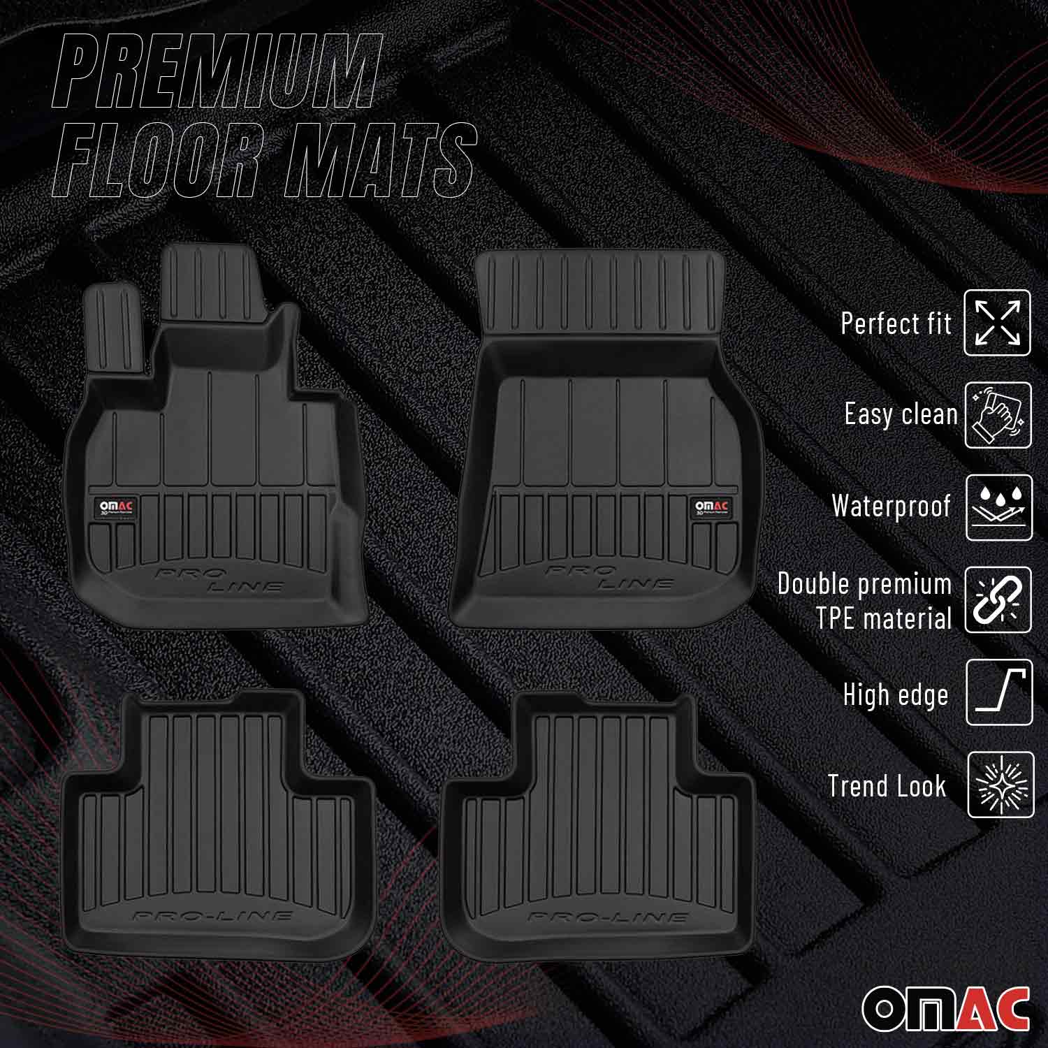 OMAC Gummi Fußmatten für BMW X4 G02 2018-2025 Premium TPE Automatten Schwarz