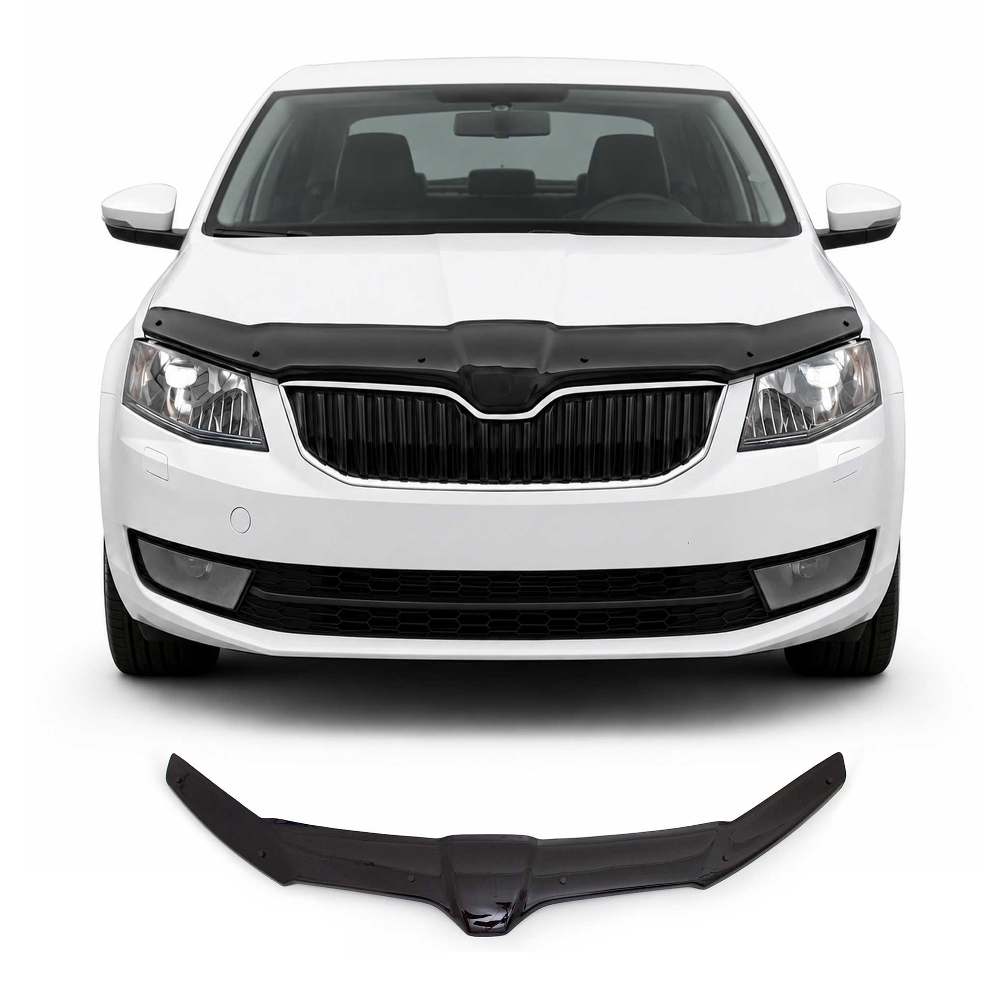 Motorhaube Deflektor Insekten Steinschlagschutz für Skoda Octavia 2012-19 Dunkel