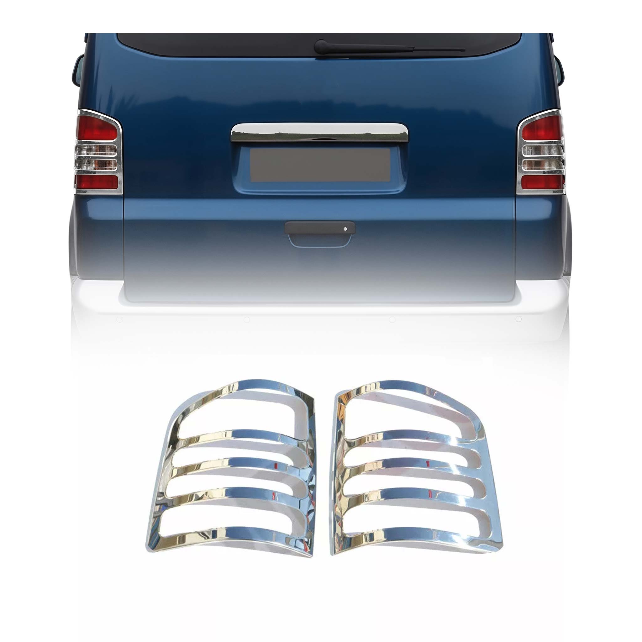 Rücklicht Leisten Heckleuchte für VW Transporter T5 2003-2010 Edelstahl Chrom