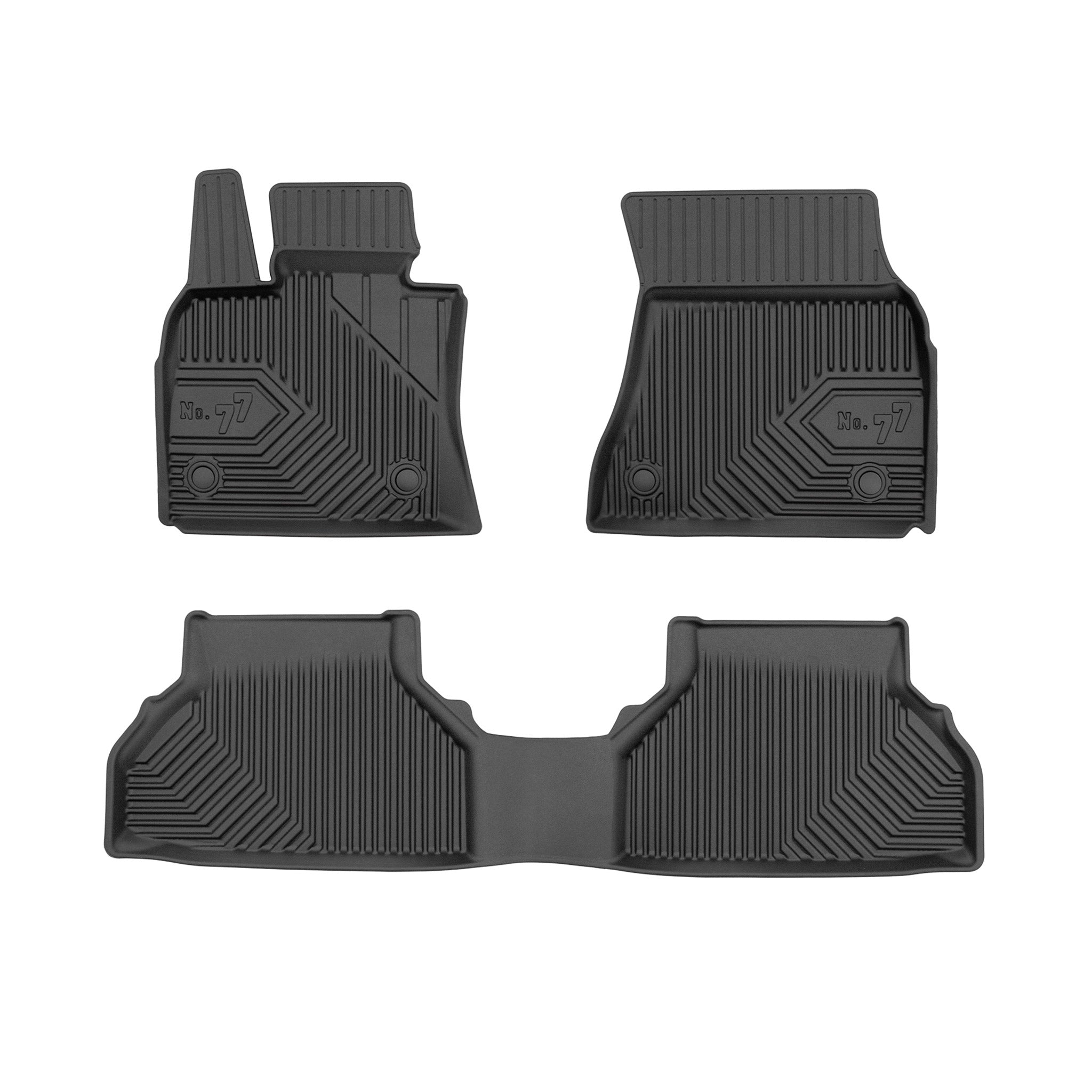 Fußmatten Gummimatten No.77 für BMW X6 E71 2007-2014 TPE Gummi Schwarz 3 tlg