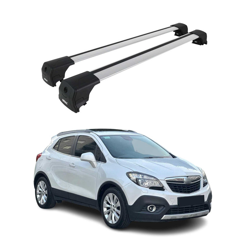 Dachträger Grundtäger für Opel Mokka \ Mokka X 2012-2019 75kg Alu Silber 2 tlg