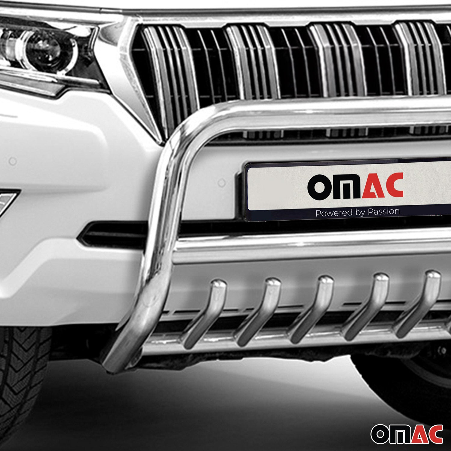 Frontbügel Frontschutzbügel für Toyota Land Cruiser 150 2019-23 ABE Stahl Silber