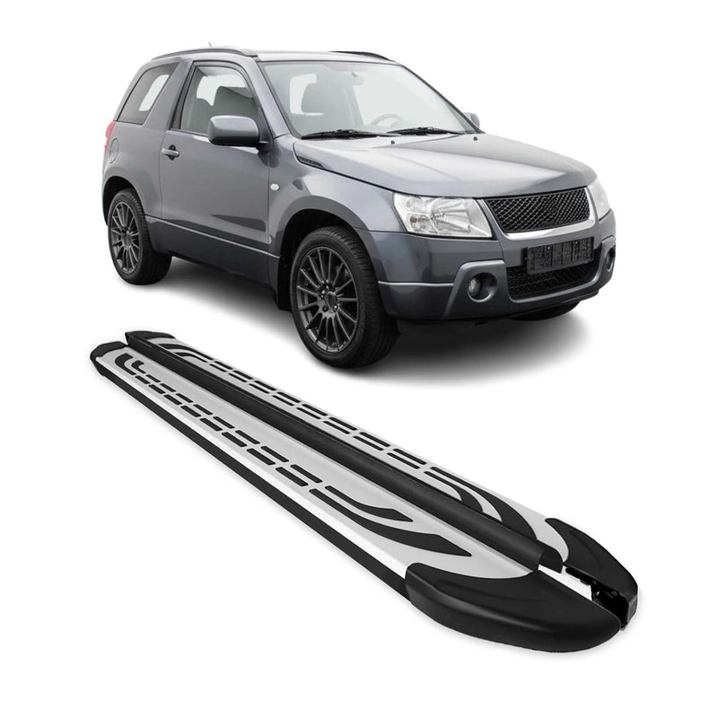 Trittbretter Seitenschweller für Suzuki Grand Vitara 3tür 2006-2015 Alu Schwarz