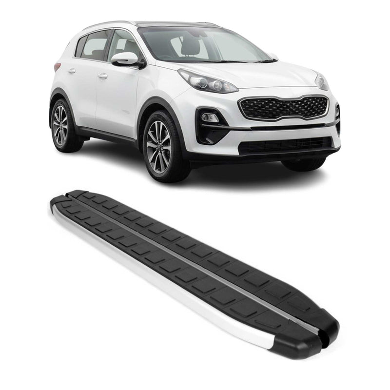 Schweller Seitenbretter Trittbretter für Kia Sportage 4 2015-2021 Alu Schwarz