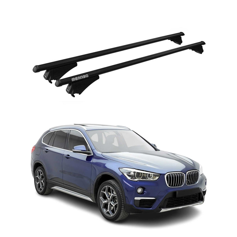 Menabo Dachträger Grundtäger für BMW X1 F48 2015-2022 75kg Alu Schwarz 2 tlg